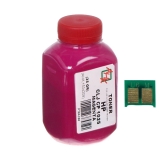 Тонер для картриджей Canon + чип HP CLJ CP1025 Magenta (35гр) (АНК, 1500126)